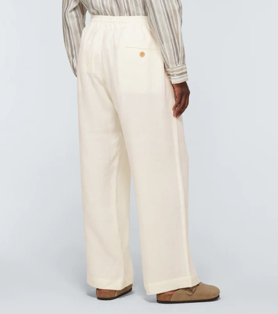 Commas Wide-leg Linen Trousers In White | ModeSens