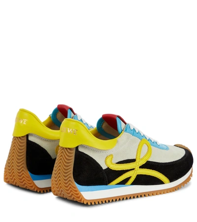 Shop Loewe Flow Runner Suede Sneakers In Multicoloured