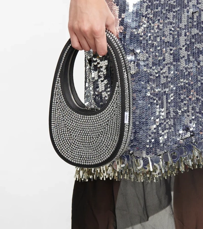 Shop Coperni Swipe Mini Embellished Shoulder Bag In Black