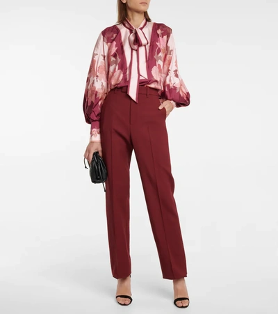 Shop Zimmermann Floral Silk Blouse In Pink