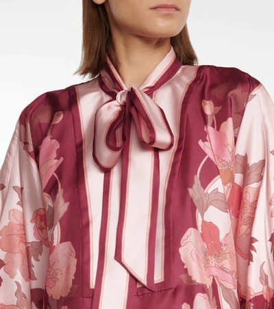 Shop Zimmermann Floral Silk Blouse In Pink