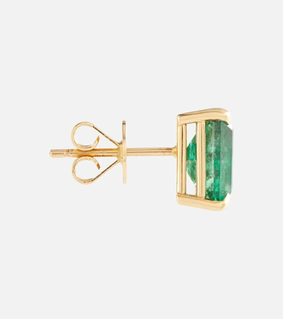 Shay Jewelry Colombian 18kt Yellow Gold Earrings With Emeralds In Gold