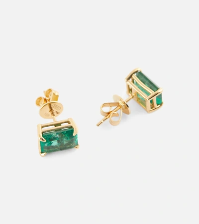 Shop Shay Jewelry Colombian 18kt Yellow Gold Earrings With Emeralds