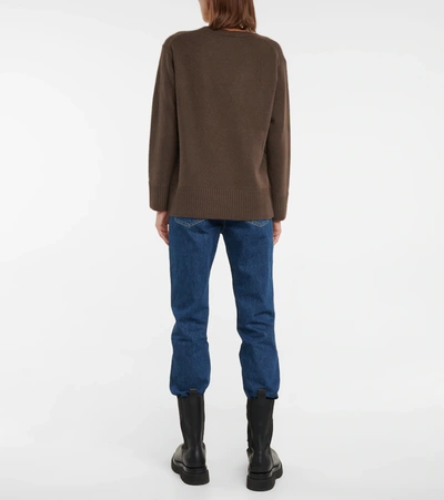 Shop Vince V-neck Cashmere Sweater In Brown