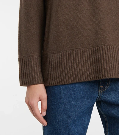 Shop Vince V-neck Cashmere Sweater In Brown