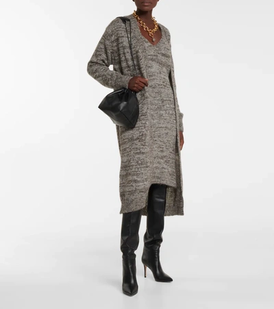 Shop Dries Van Noten Alpaca-blend Knit Slip Dress In Brown
