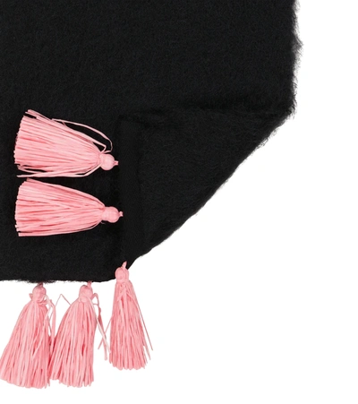 Shop Loewe Mohair And Wool-blend Scarf In Black