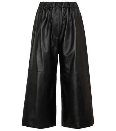 Shop Loewe Leather Culottes In Black