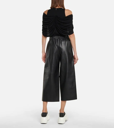 Shop Loewe Leather Culottes In Black