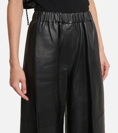 Shop Loewe Leather Culottes In Black