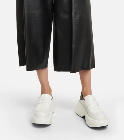 Shop Loewe Leather Culottes In Black