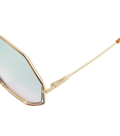 Shop Chloé Poppy Petite Octagonal Sunglasses In Brown