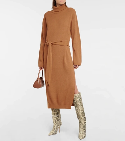 Shop Nanushka Canaan Wool-blend Sweater Dress In Brown