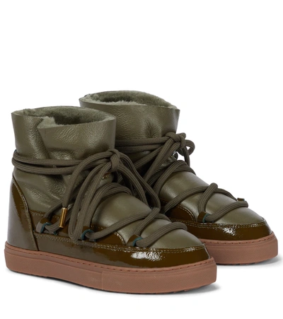 Shop Inuikii Leather-paneled Snow Boots In Green