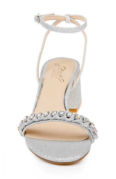 Shop Jewel Badgley Mischka Odonna Embellished Ankle Strap Sandal In Silver Glitter