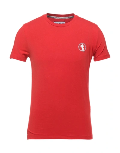 Shop Bikkembergs Man T-shirt Red Size Xs Cotton, Elastane
