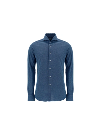 Shop Orian Shirt In Denim Blue