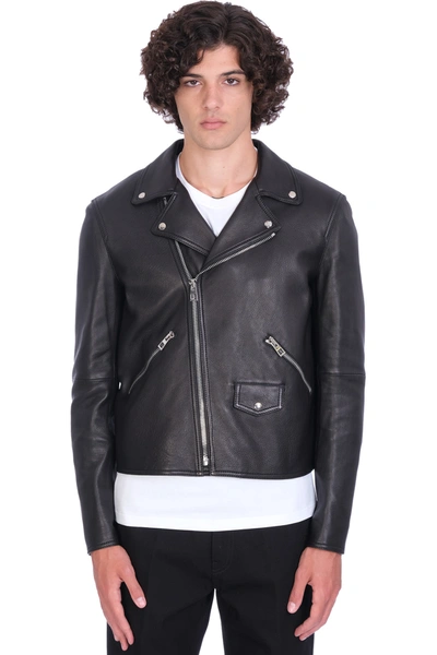 Shop Loewe Biker Jacket In Black Leather