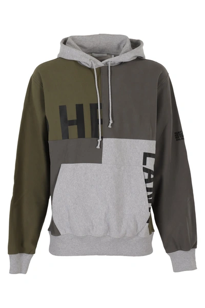 Helmut Lang Patchwork Logo-print Pullover Hoodie In Multi