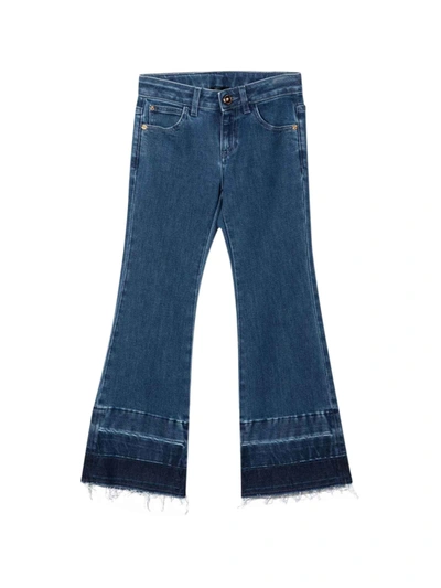 Shop Versace Flared Jeans Kids In Blu