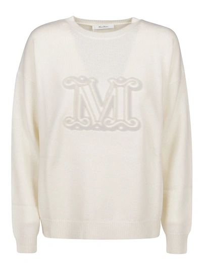 Shop Max Mara Sweater Giostra In Bianco Seta