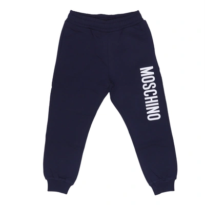 Shop Moschino Cotton Sweatpants In Blue