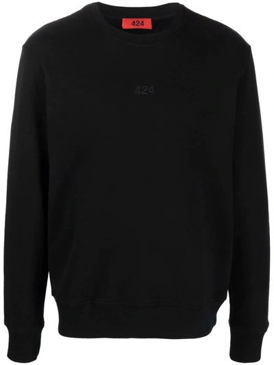 Shop Fourtwofour On Fairfax Black Cotton Sweatshirt In Nero