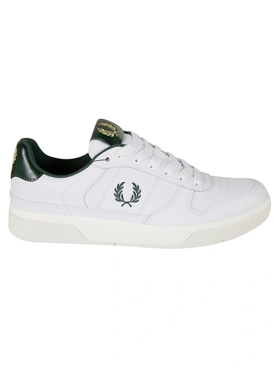 Shop Fred Perry Logo Embroidered Sneakers In White