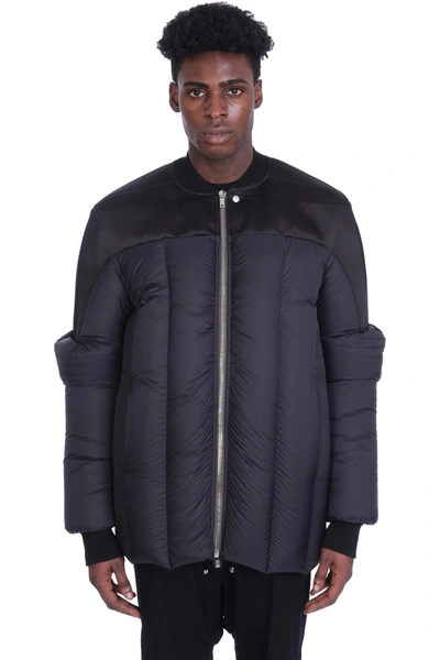 Shop Rick Owens Geth Bomber Puffer In Black Polyamide