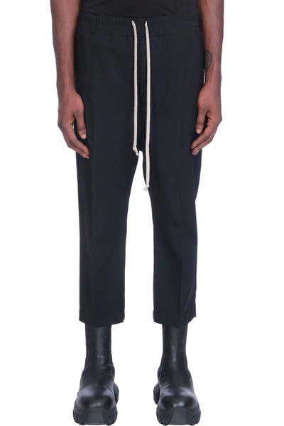 Rick Owens Black Porterville Cropped Cargo Pants In Black