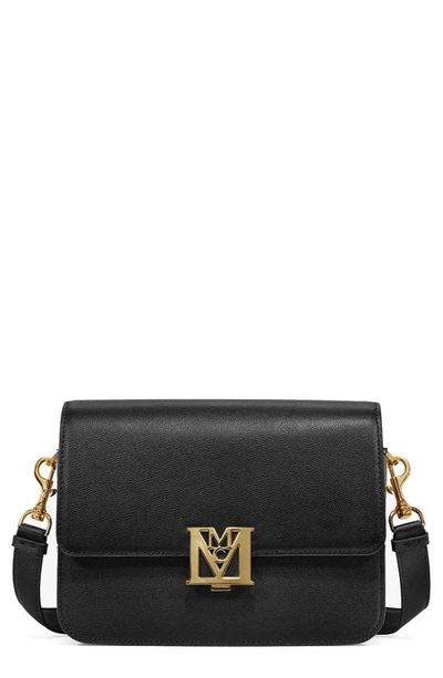 Shop Mcm Mena Visetos Water Resistant Leather Crossbody Bag In Black