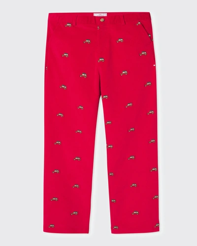 Shop Classic Prep Childrenswear Boy's Gavin Straight-leg Pants In Crimson With Wood