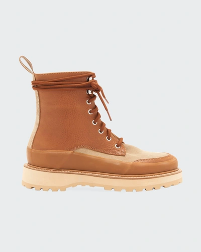 Shop Ulla Johnson Etna Mixed Leather Hiker Boots In Sand
