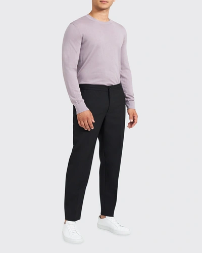 Shop Theory Men's Mayer Wool Drawstring Pants In Black