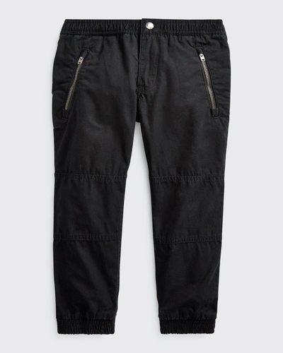 Shop Ralph Lauren Boy's Poplin Jogger Pants In Polo Black