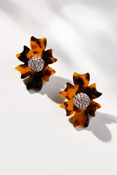 Shop Lele Sadoughi Crystal Button Post Earrings In Assorted