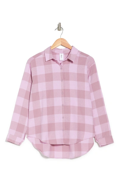 Shop Abound Oversized Plaid Shirt In Purple- Pink Buffalo Check