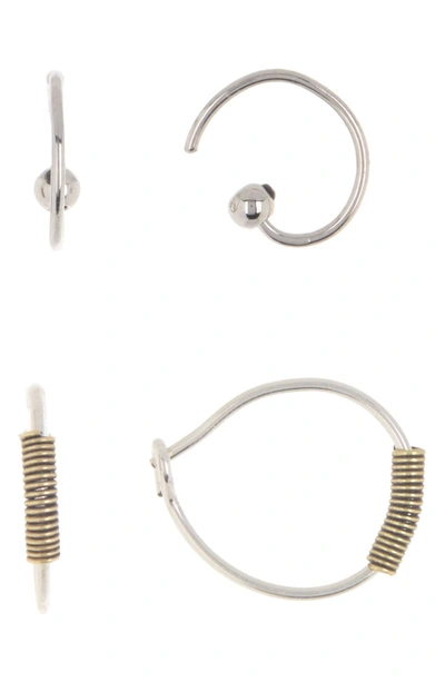 Shop Abound Pull-through Hoop Earrings In Silver- Brass