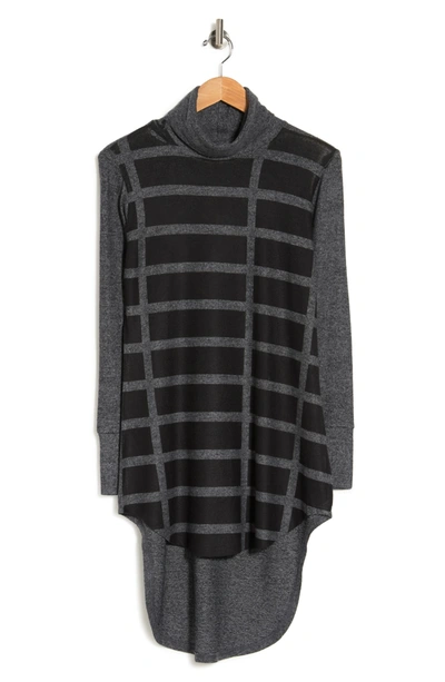 Shop Go Couture Lion Turtleneck Tunic In Charcoal Print 3