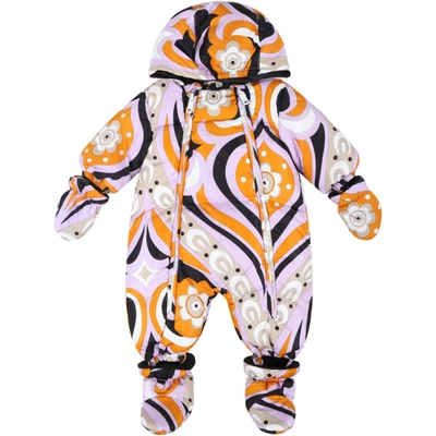 Shop Emilio Pucci Multicolor Overall For Baby Girl