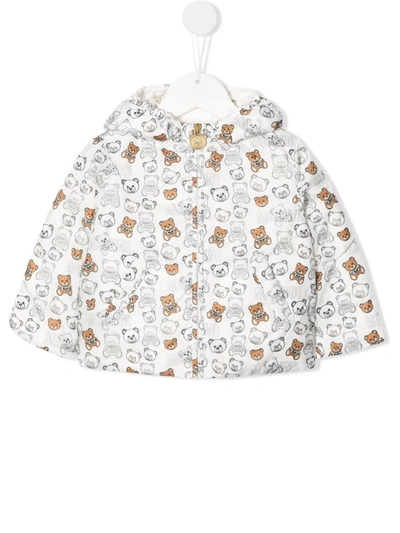 Shop Moschino Teddy Bear-print Padded Jacket In White