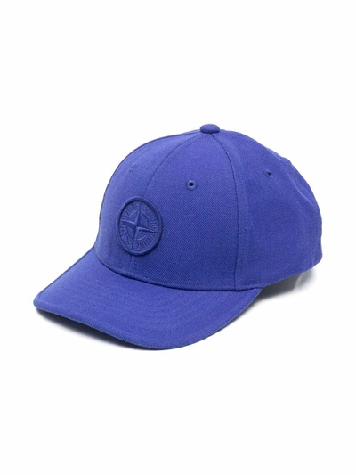 Shop Stone Island Junior Embroidered-logo Baseball Cap In Blue