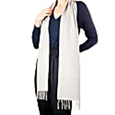 Kinalba Oban Light Grey Cashmere Scarf In Cashmere
