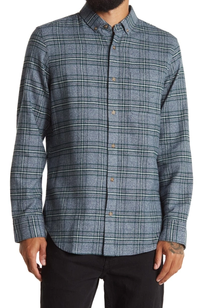Shop 14th & Union Grindle Trim Fit Flannel Shirt In Navy India Ink Easy Pld