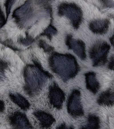 Shop Molo Snowy Leopard-print Faux Fur Hat In Grey
