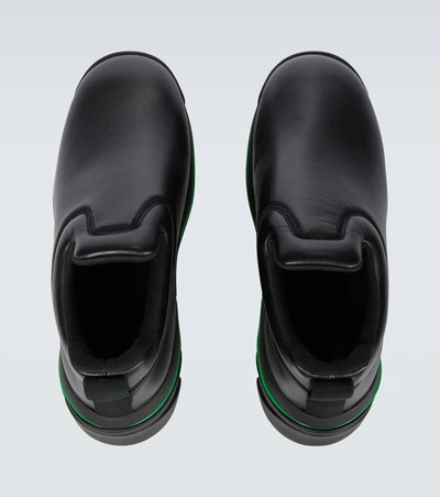 Shop Bottega Veneta Flash Leather Sneakers In Black