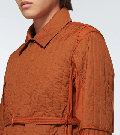 Shop Craig Green Quilted Skin Jacket In Orange