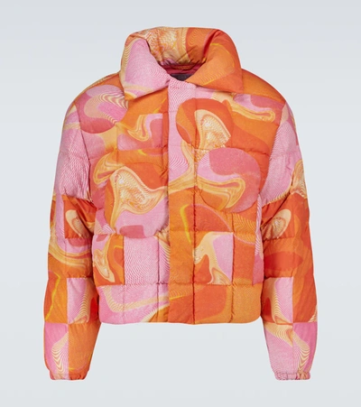Shop Erl Circle Puffer Jacket In Pink