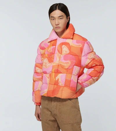 Shop Erl Circle Puffer Jacket In Pink