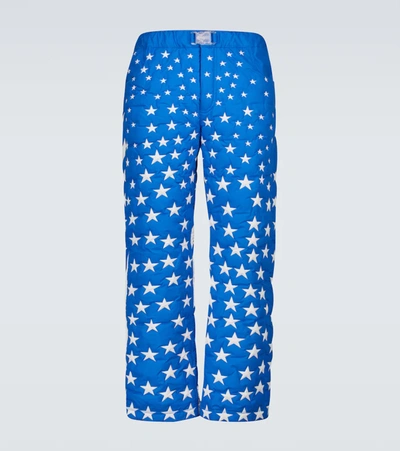 Erl Blue & White Star Puffer Trousers | ModeSens